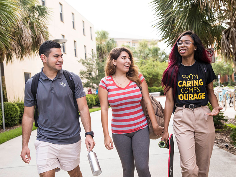 Students walking